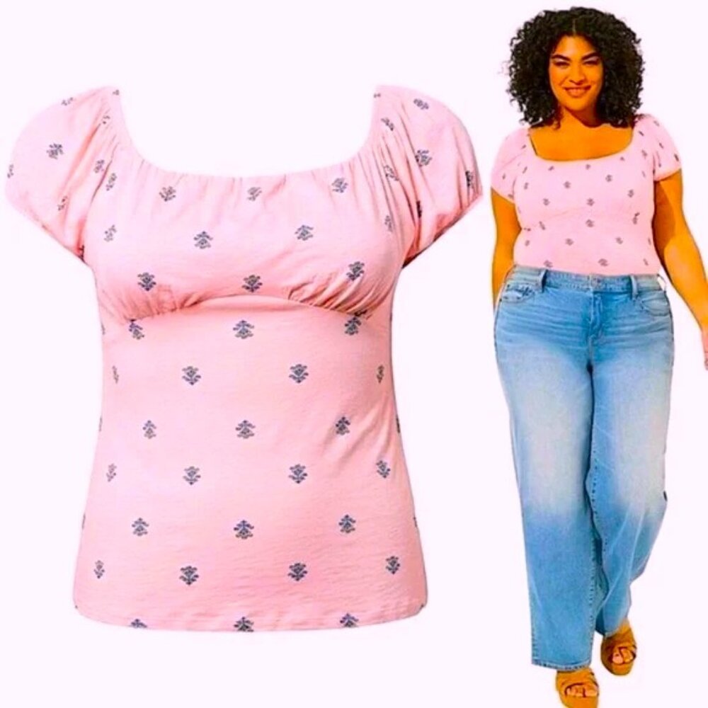 Vintage by Torrid Slub Jersey Babydoll Blouse 3X New